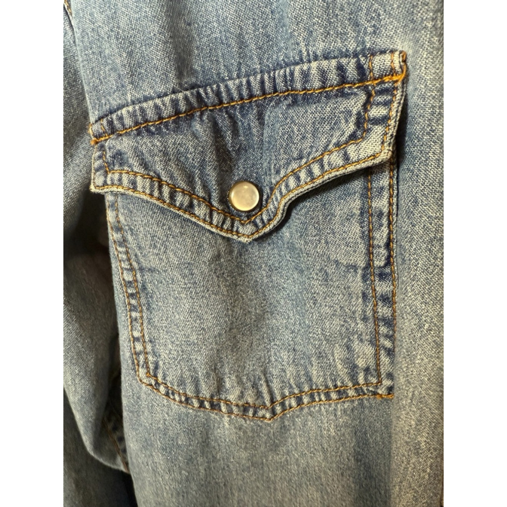Western CLASSQUES SPORT Denim Shirt Medium Wash Blue Snaps MP - Picture 3 of 8